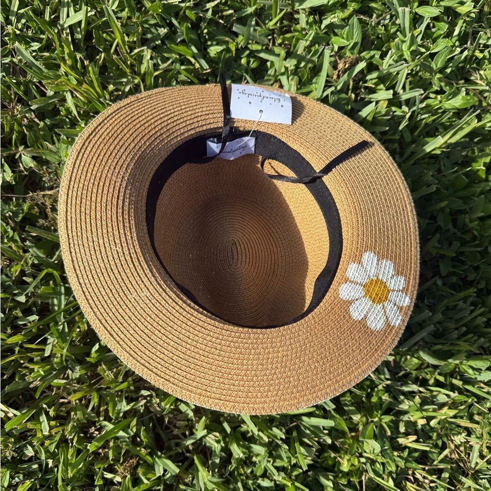 Hand Painted Fedora Lemon Print shay - Afjustable Size - BRAND NEW - Picture 3 of 3